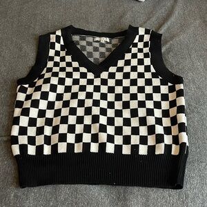 Checkered sweater vest